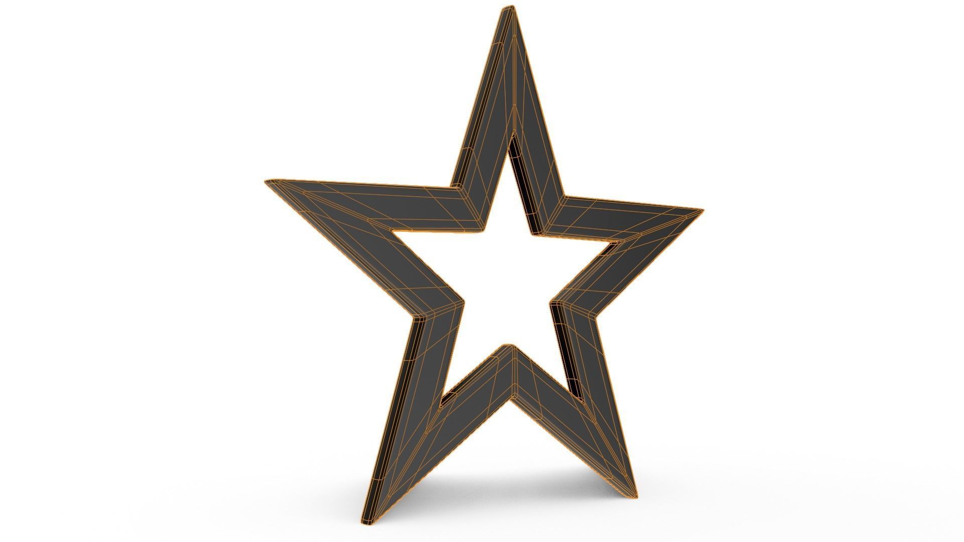 Red Star Low-poly 3D model_5