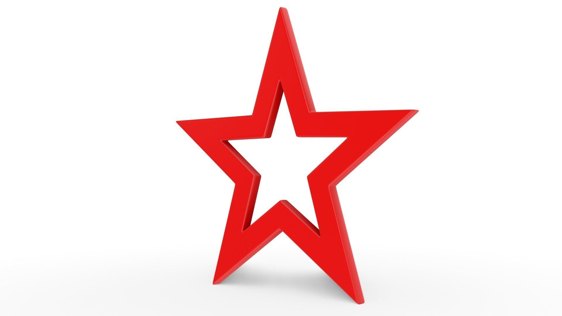 Red Star Low-poly 3D model_1