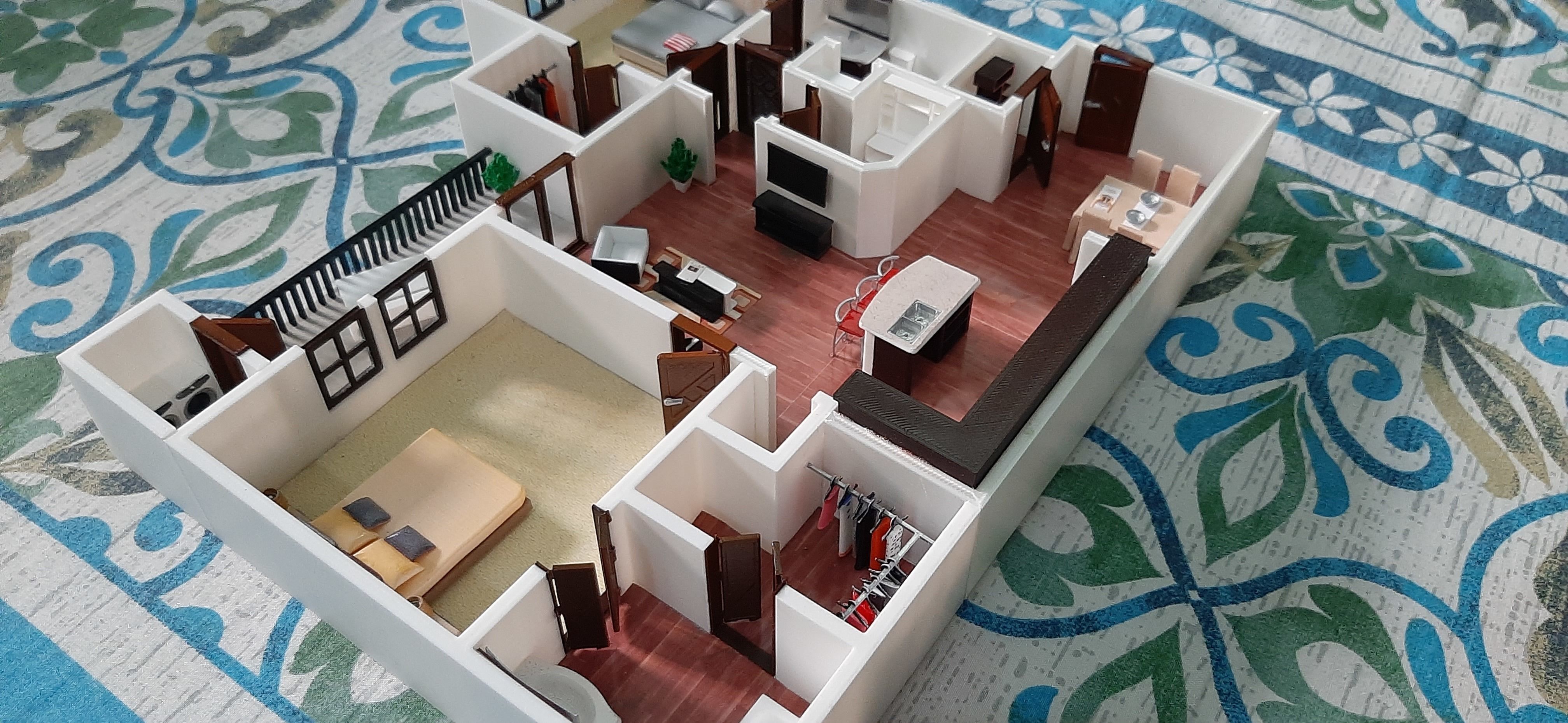 House Two Bedrooms 3D Print 3D print model_19