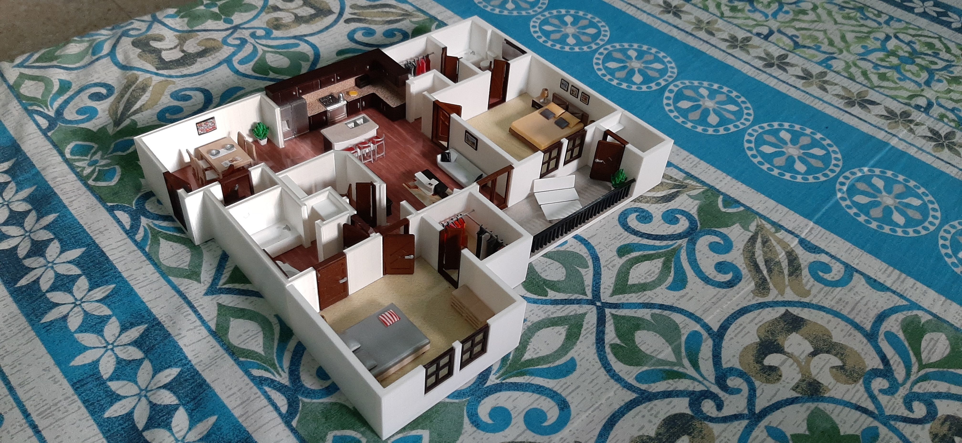 House Two Bedrooms 3D Print 3D print model_16