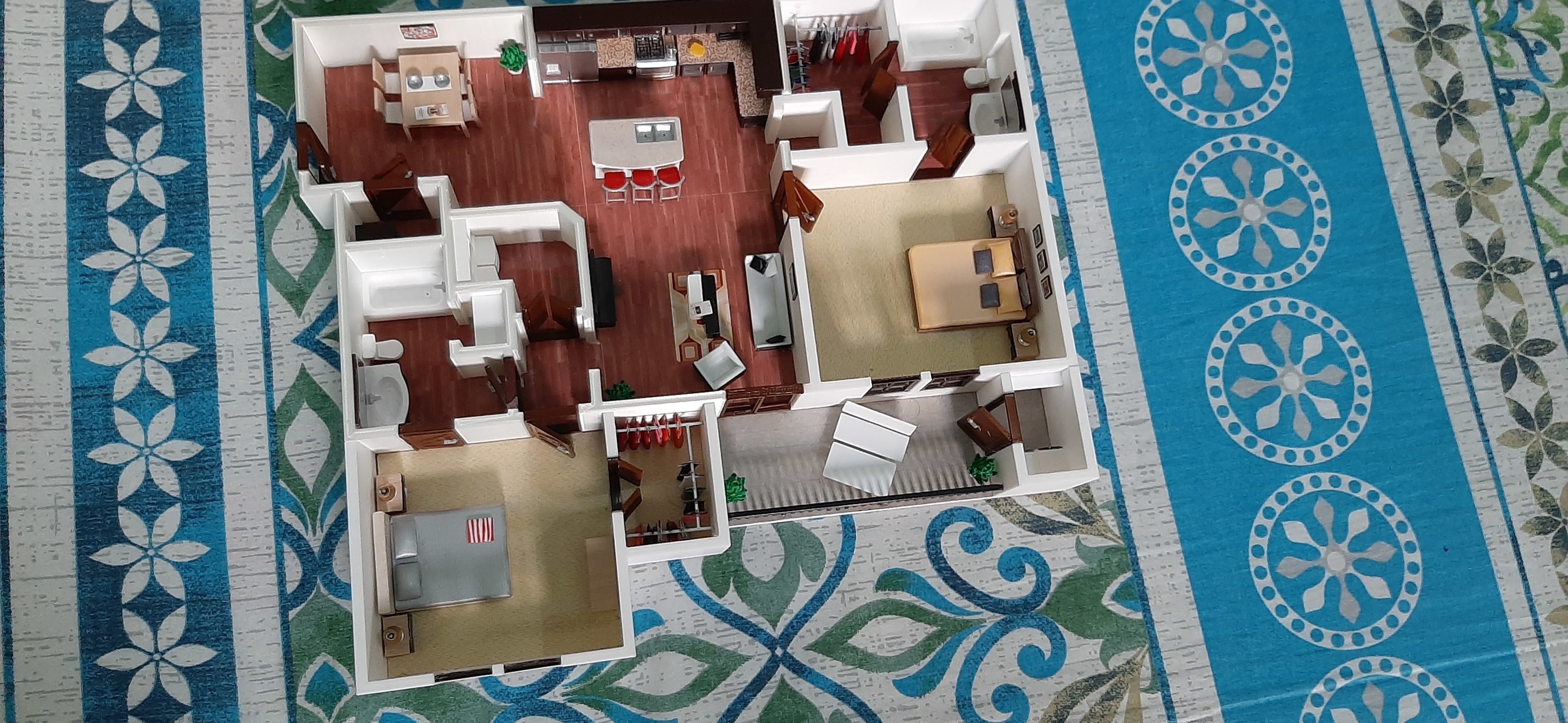 House Two Bedrooms 3D Print 3D print model_18