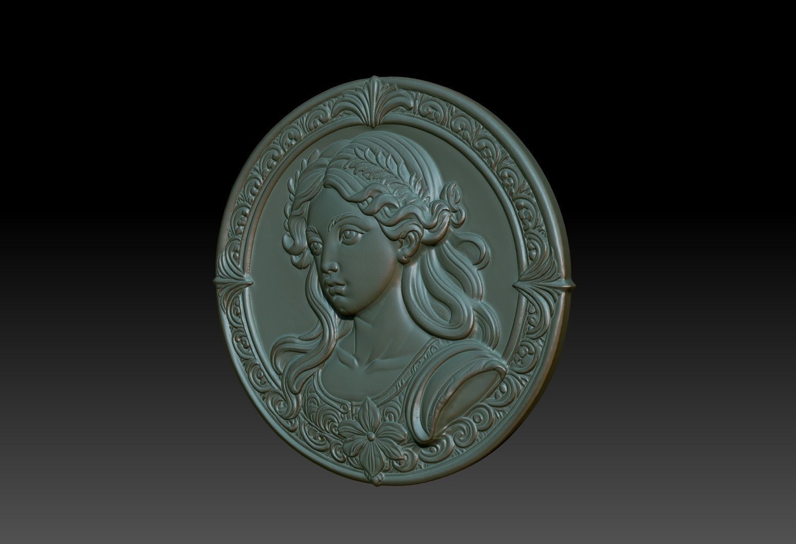 Virgo Zodiacl Bas Relief Pendant 230823 3D print model_2