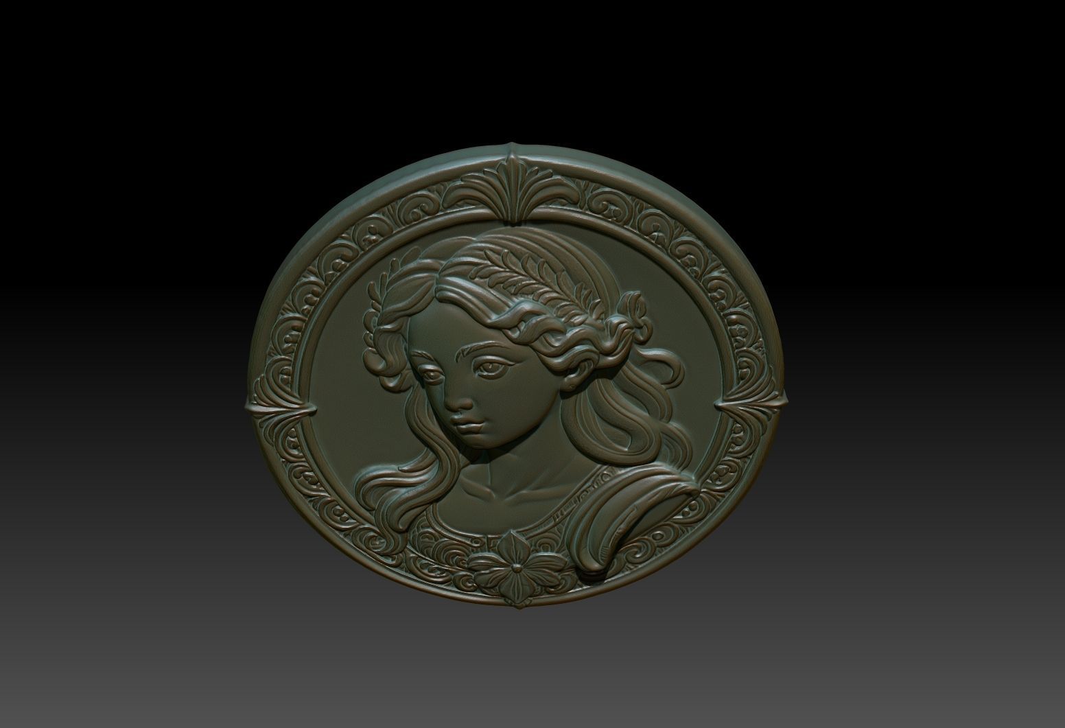 Virgo Zodiacl Bas Relief Pendant 230823 3D print model_4