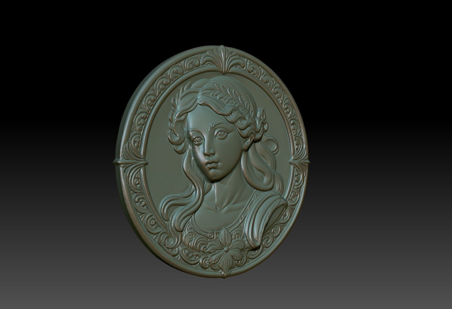 Virgo Zodiacl Bas Relief Pendant 230823 3D print model_1
