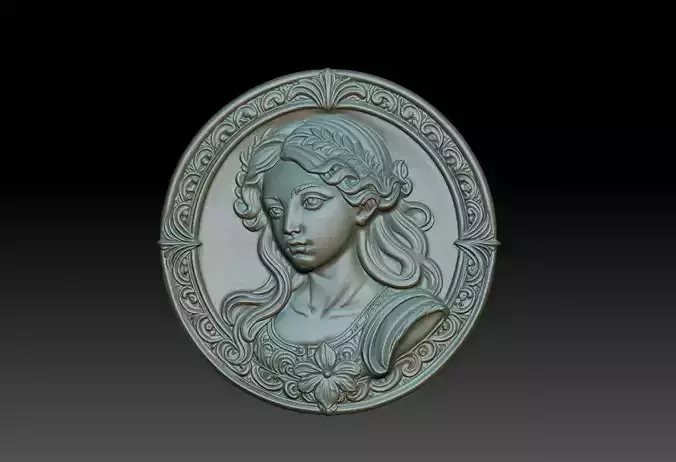 Virgo Zodiacl Bas Relief Pendant 230823 3D print model