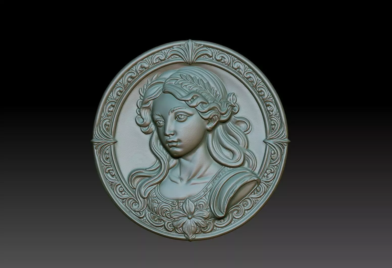 Virgo Zodiacl Bas Relief Pendant 230823 3D print model_0