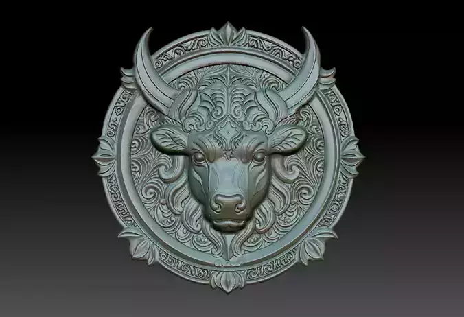 Taurus Zodiacl Bas Relief Pendant 230823 3D print model