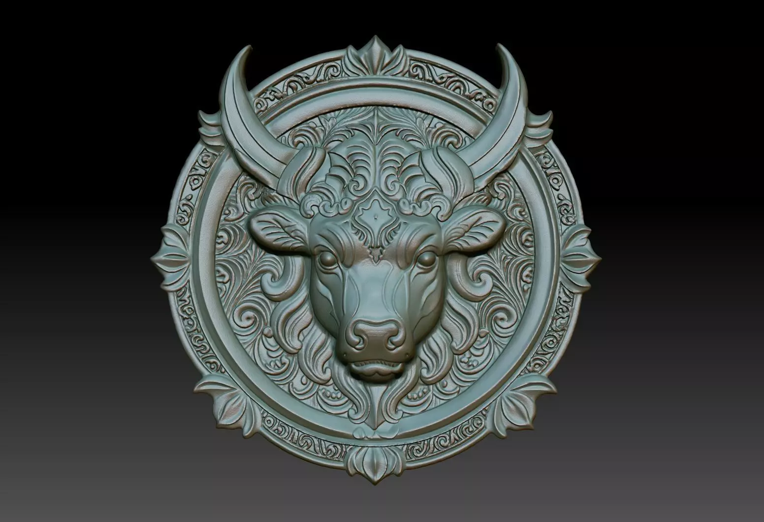 Taurus Zodiacl Bas Relief Pendant 230823 3D print model_0