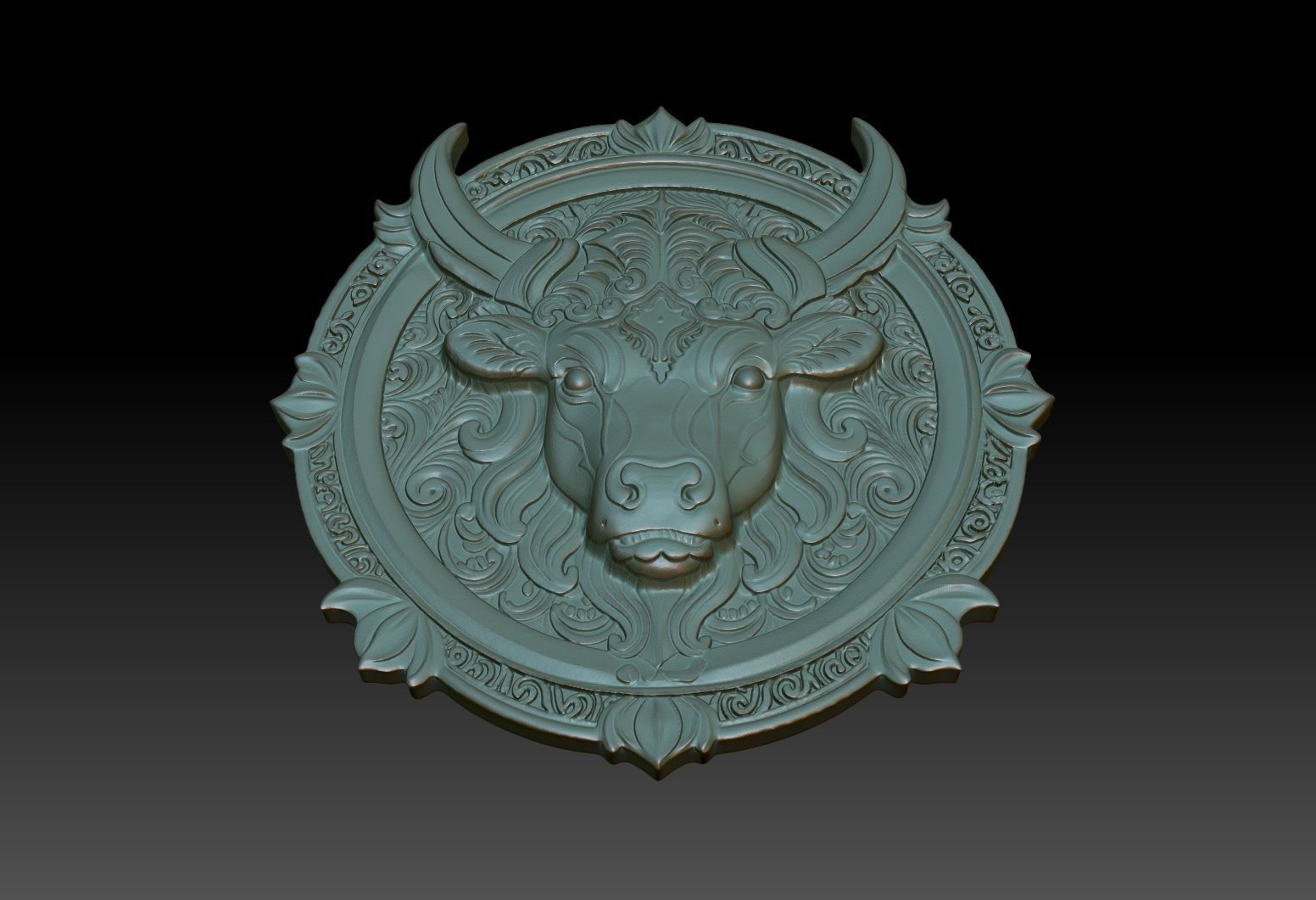 Taurus Zodiacl Bas Relief Pendant 230823 3D print model_3