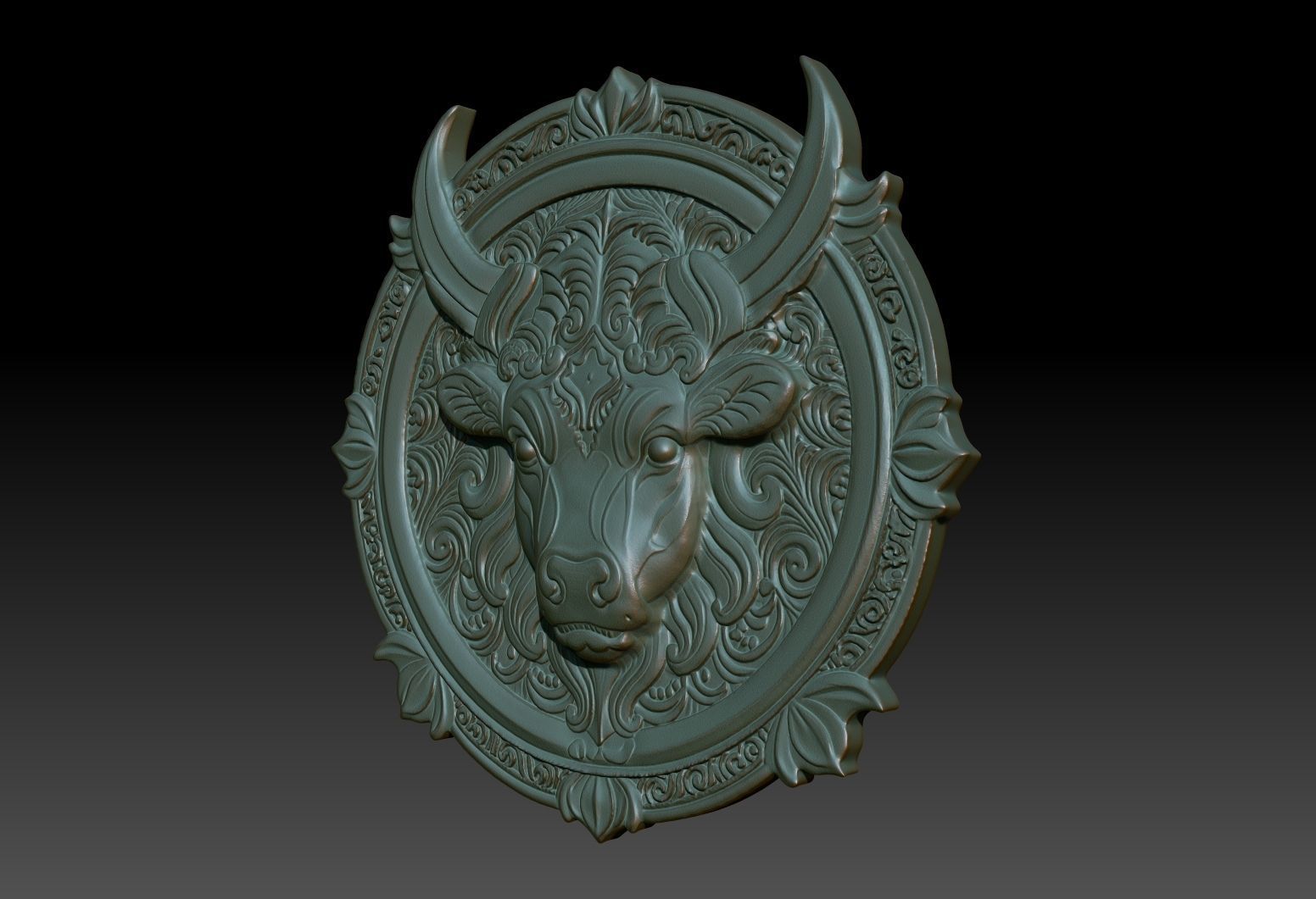 Taurus Zodiacl Bas Relief Pendant 230823 3D print model_2