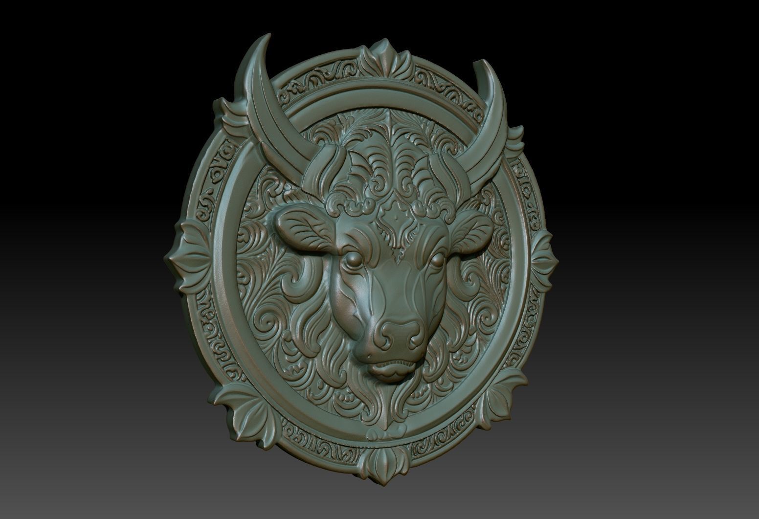 Taurus Zodiacl Bas Relief Pendant 230823 3D print model_1