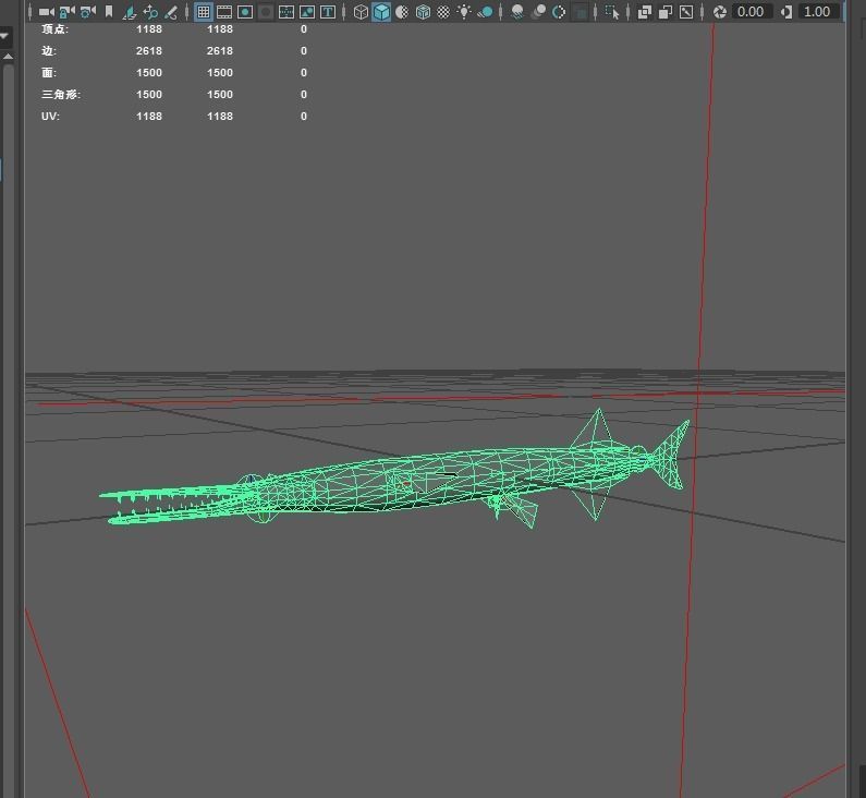 Garfish Low-poly 3D model_2
