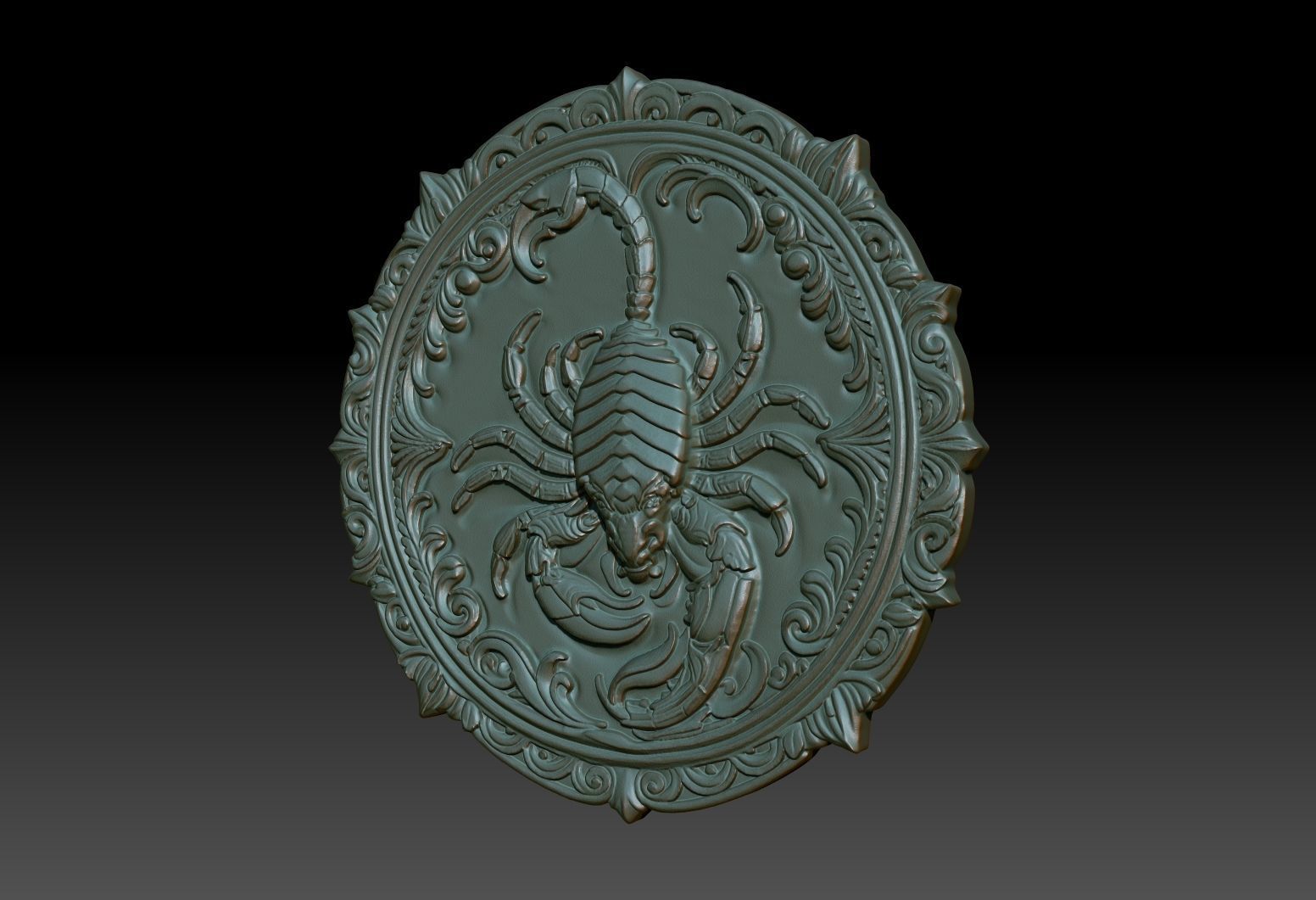 Scorpius Zodiacl Bas Relief Pendant 230823 3D print model_2
