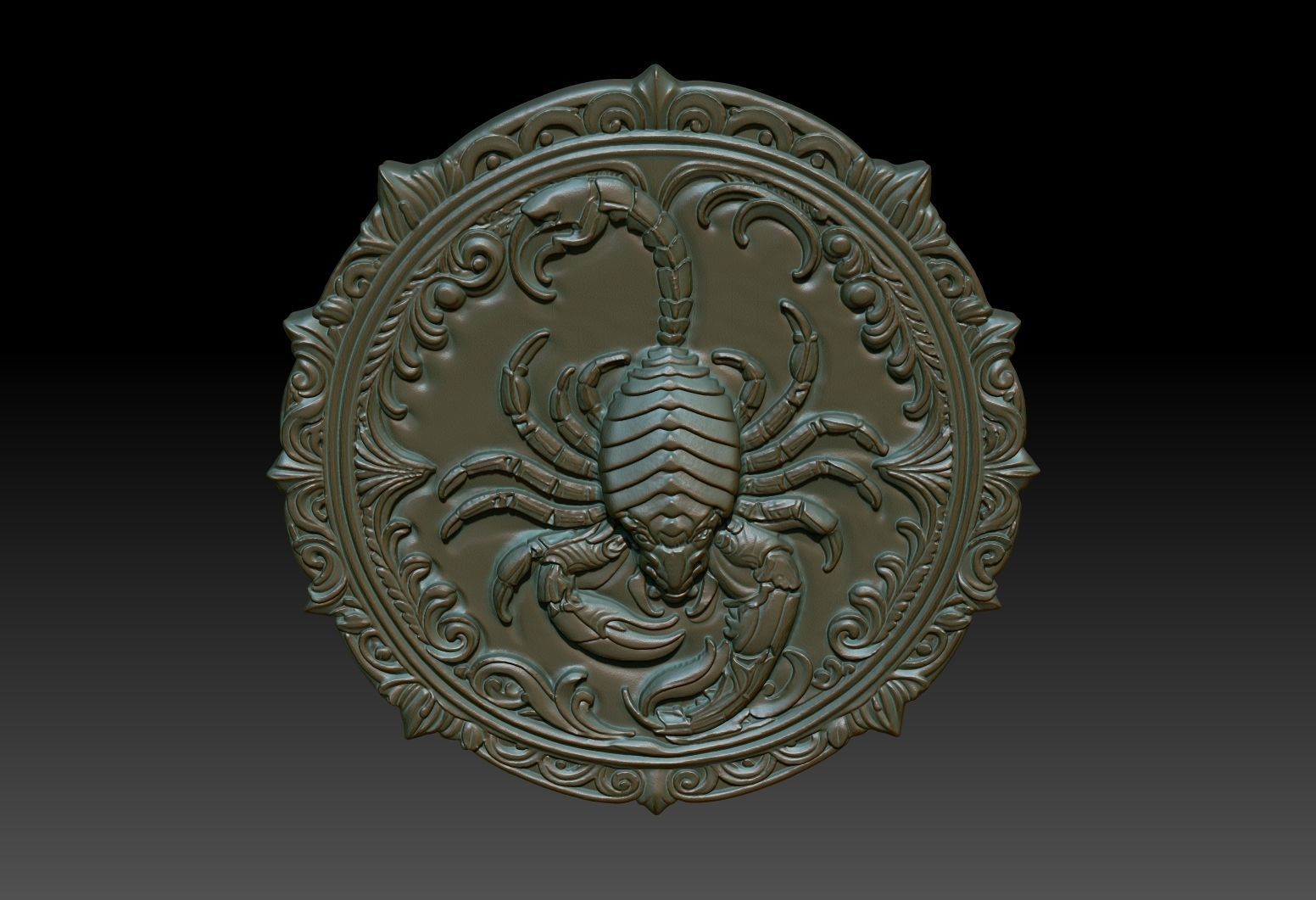 Scorpius Zodiacl Bas Relief Pendant 230823 3D print model_4