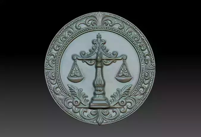 Libra Zodiacl Bas Relief Pendant 230823 3D print model