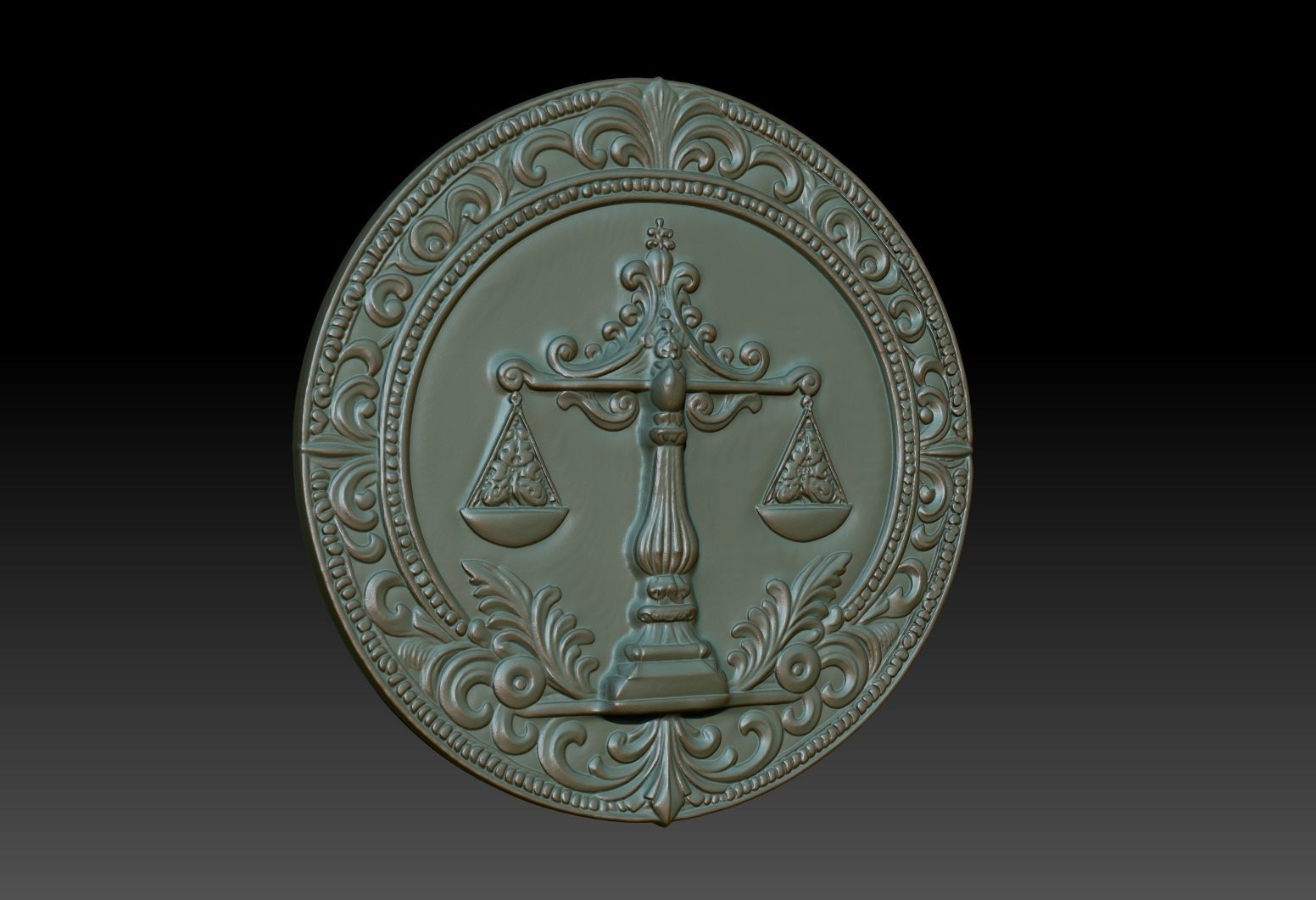 Libra Zodiacl Bas Relief Pendant 230823 3D print model_1