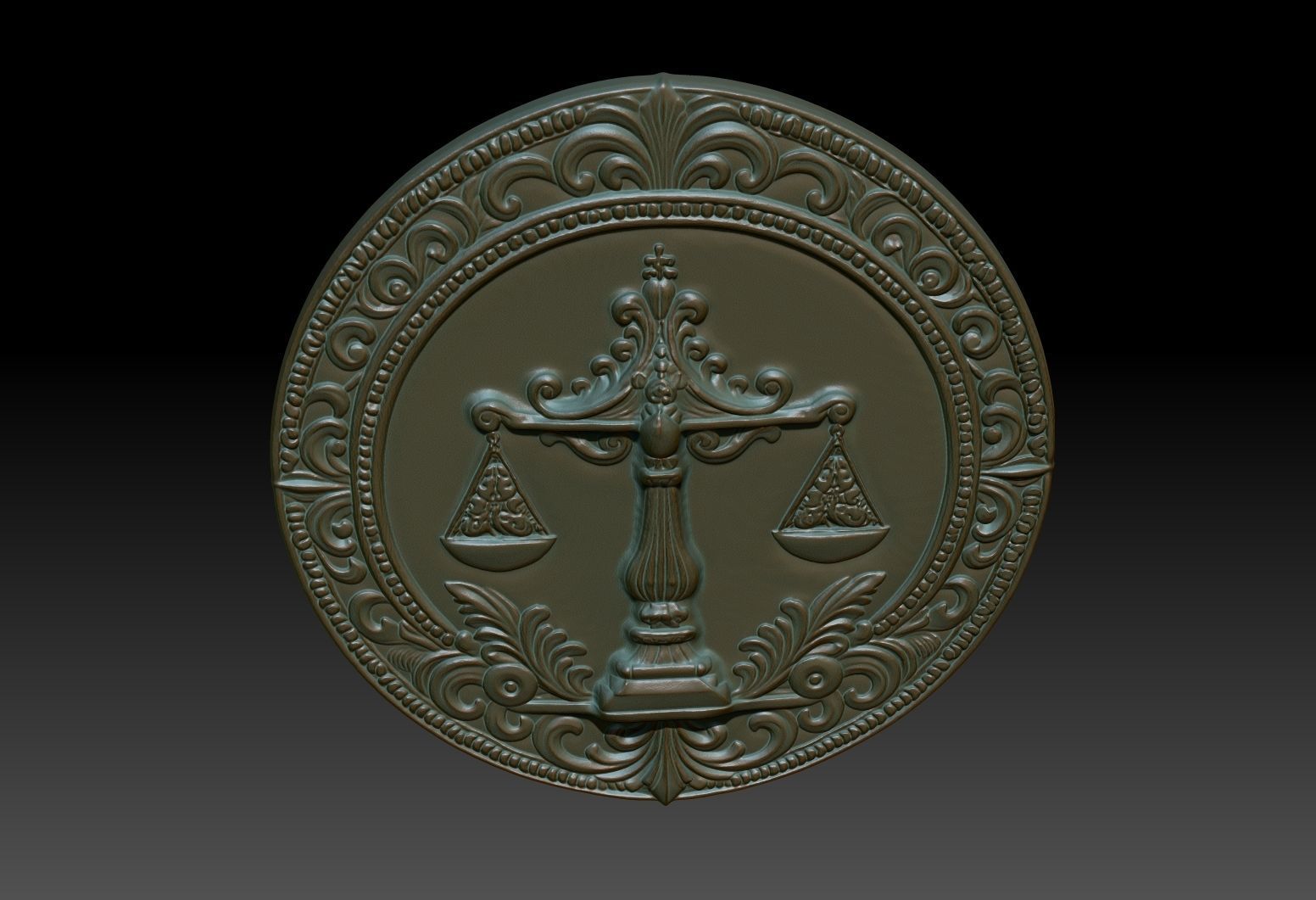 Libra Zodiacl Bas Relief Pendant 230823 3D print model_4