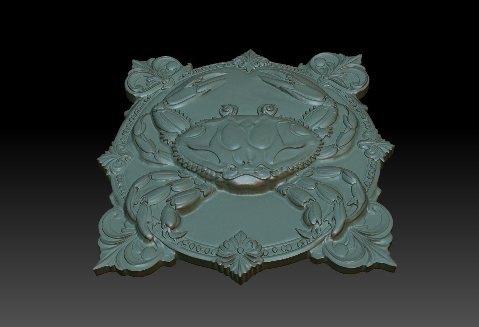 Cancer Zodiacl Bas Relief Pendant 230823 3D print model_3