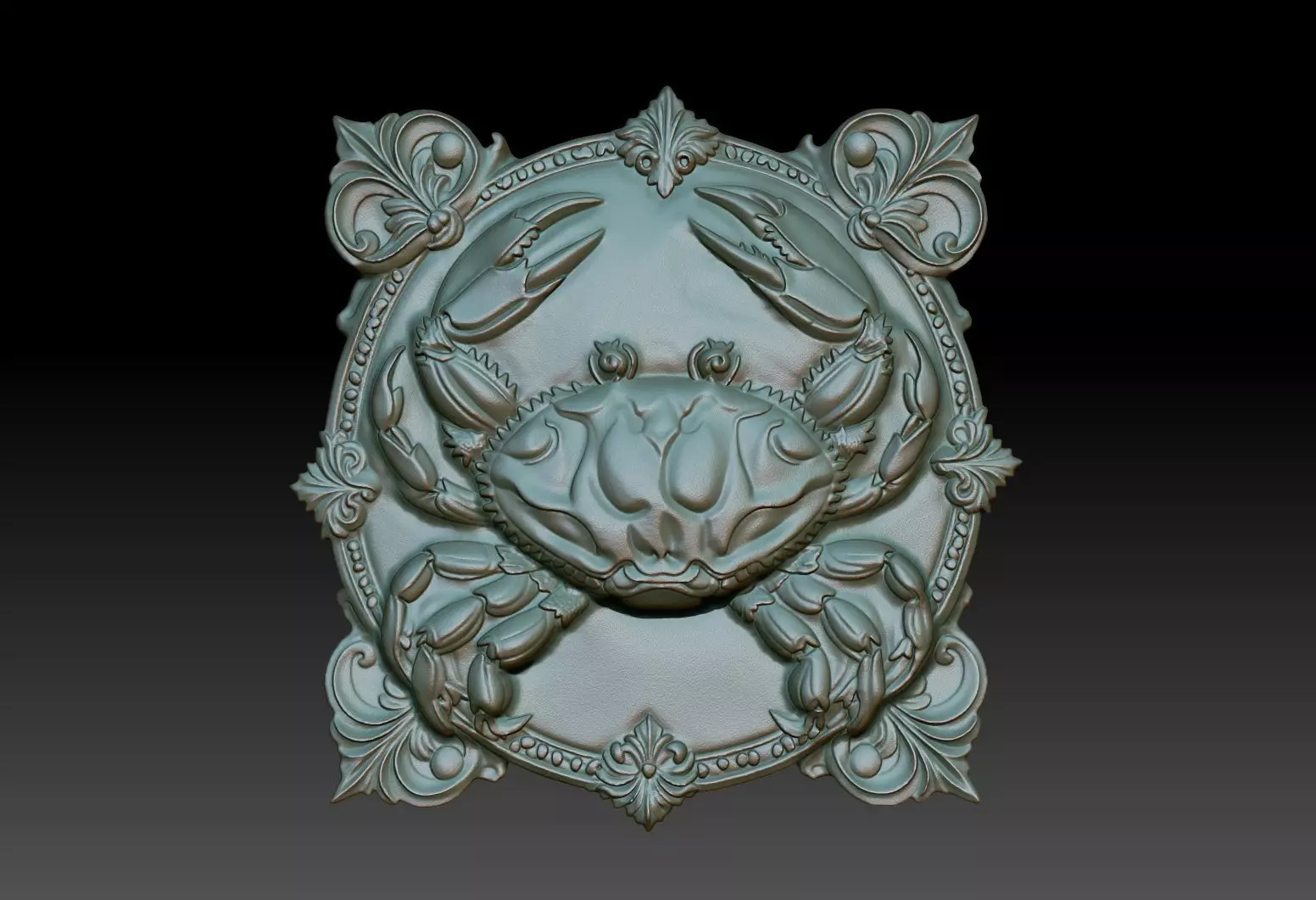 Cancer Zodiacl Bas Relief Pendant 230823 3D print model_0