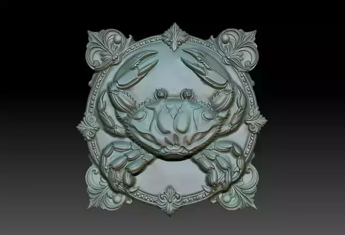Cancer Zodiacl Bas Relief Pendant 230823 3D print model