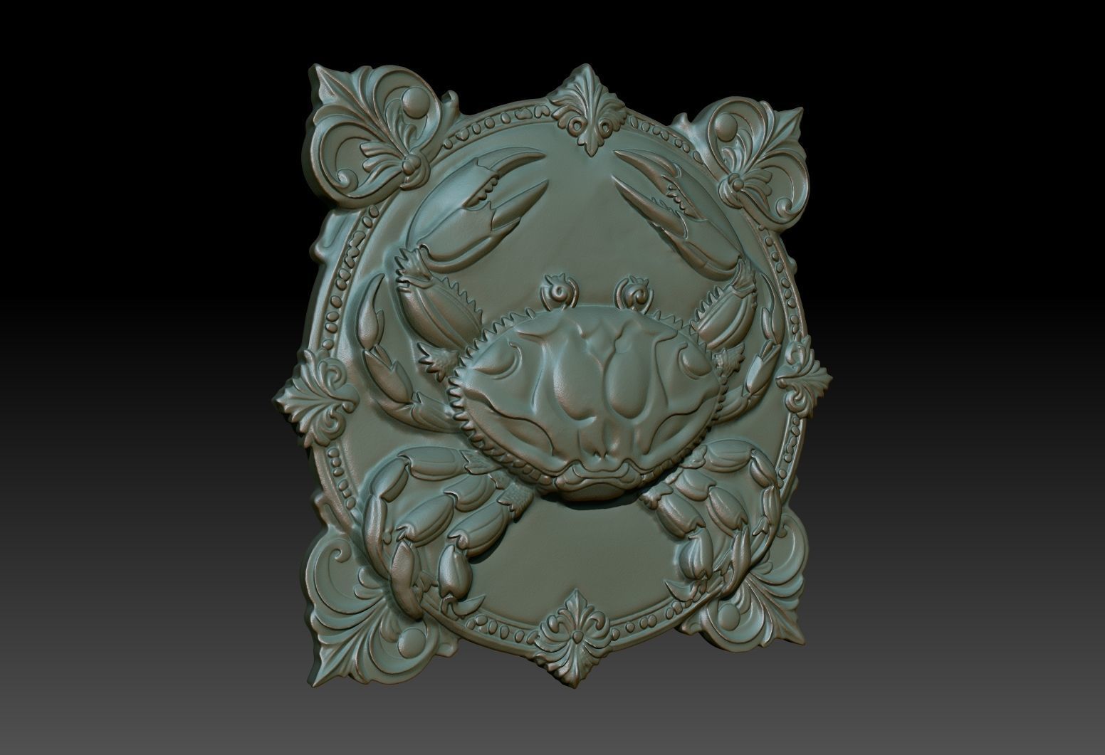 Cancer Zodiacl Bas Relief Pendant 230823 3D print model_1