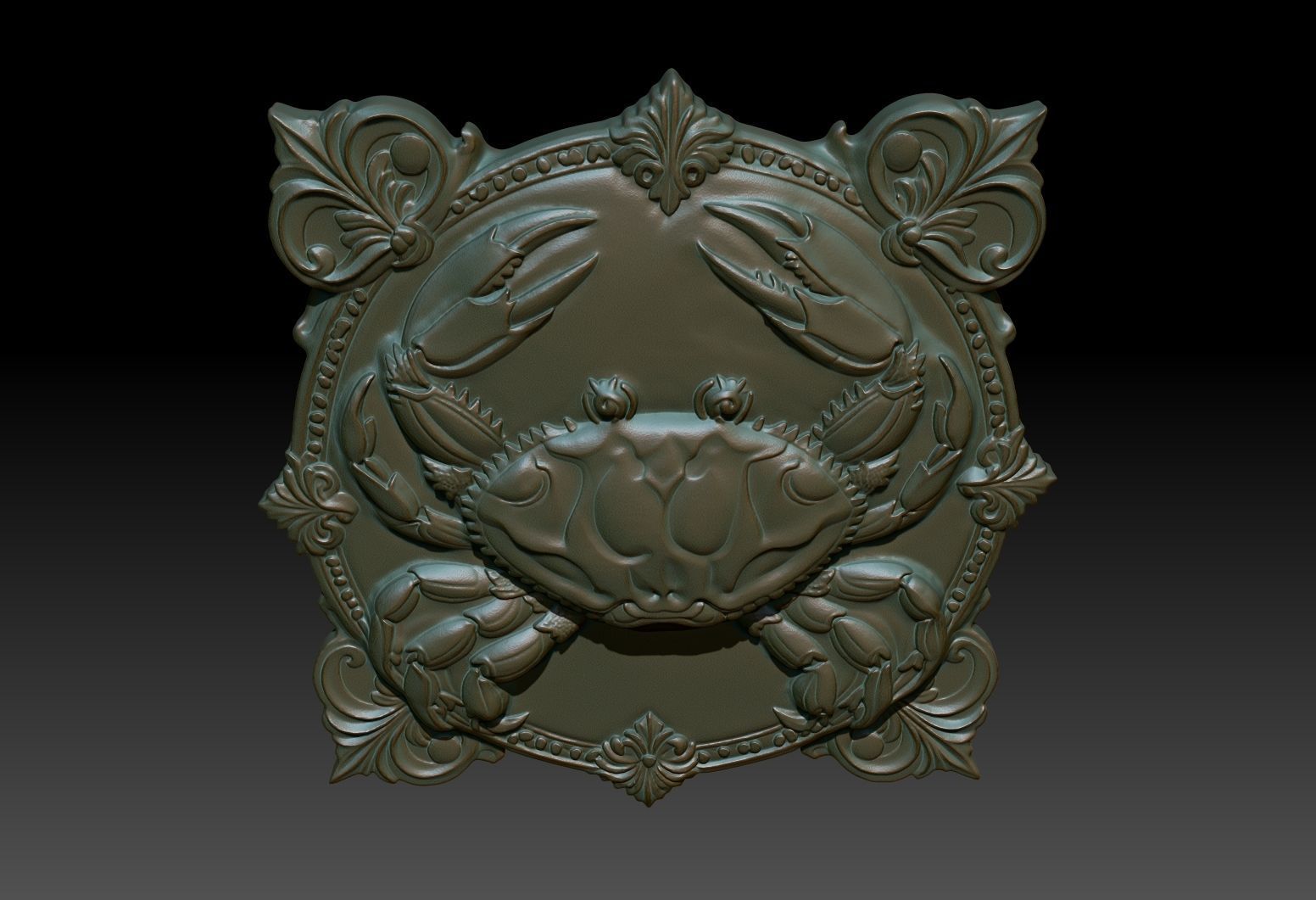 Cancer Zodiacl Bas Relief Pendant 230823 3D print model_4