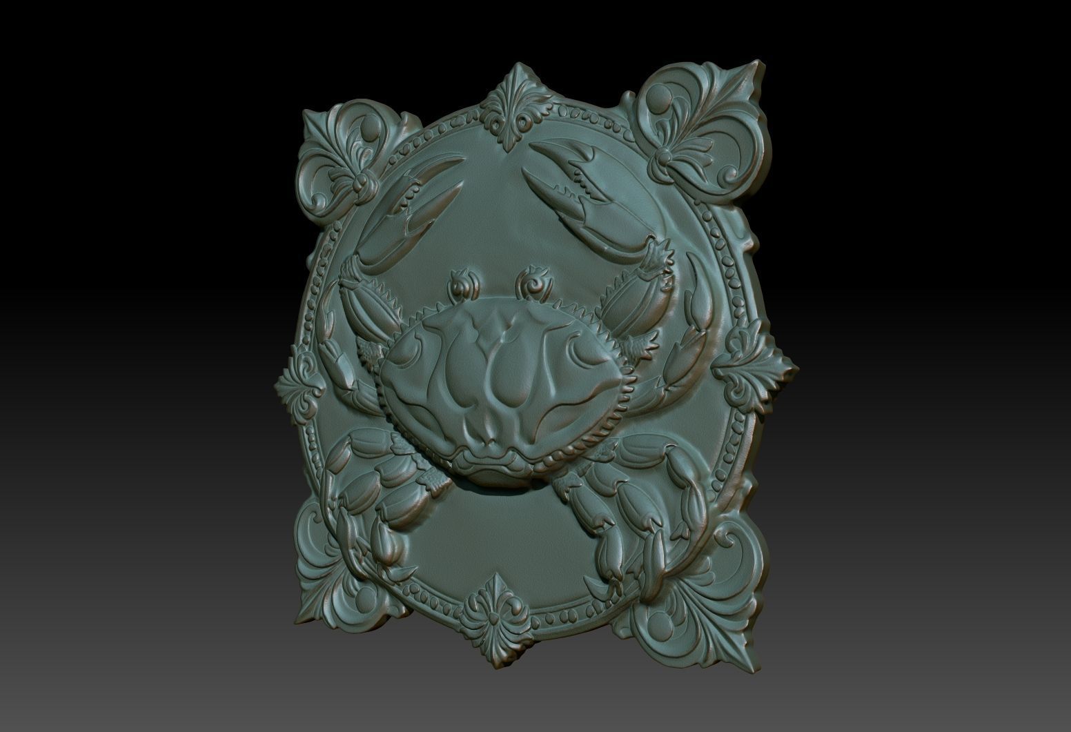 Cancer Zodiacl Bas Relief Pendant 230823 3D print model_2