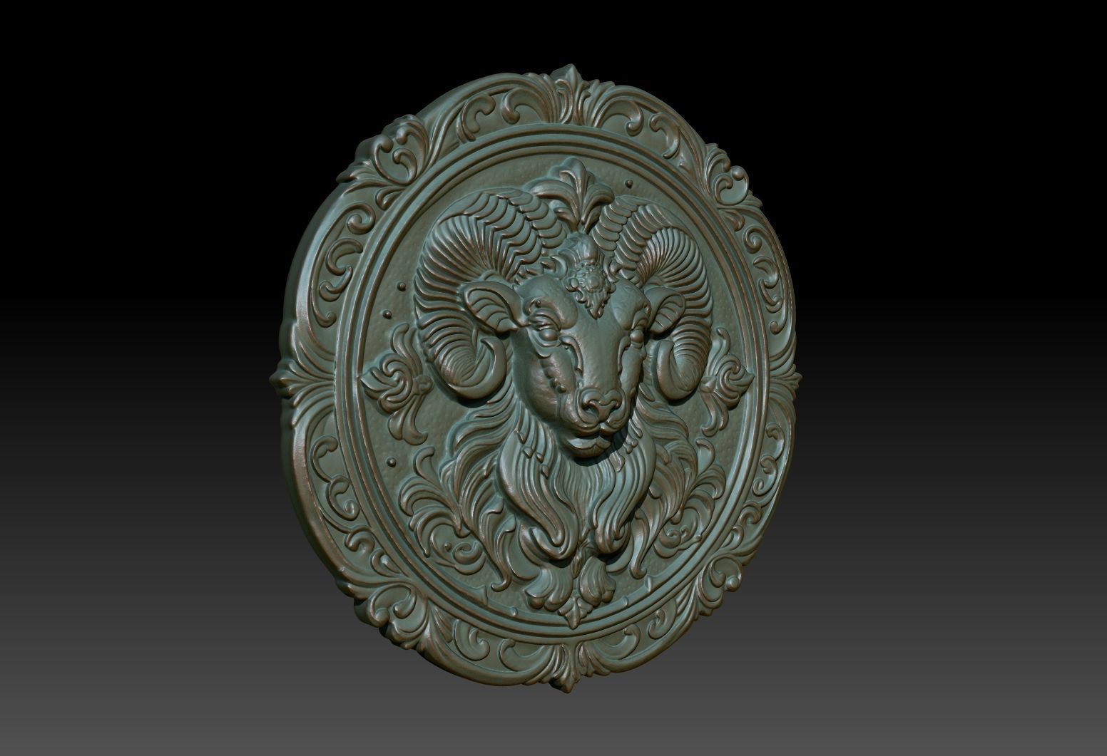 Aries Zodiacl Bas Relief Pendant 230823 3D print model_1