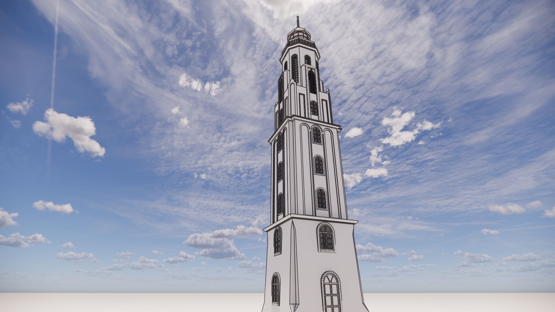 3d  module for medieval houses design  lighthouse as a gift Low-poly 3D model_3