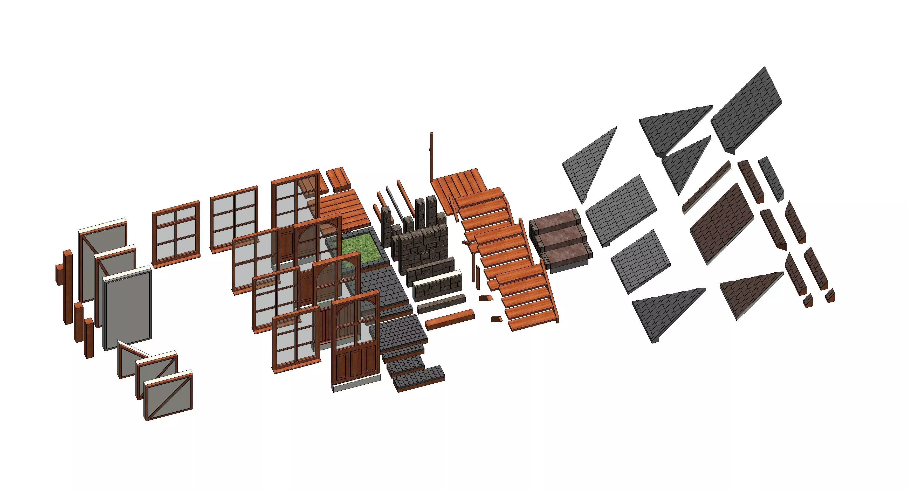 3d  module for medieval houses design  lighthouse as a gift Low-poly 3D model_0