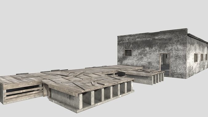 Industrial Building Low-poly 3D model
