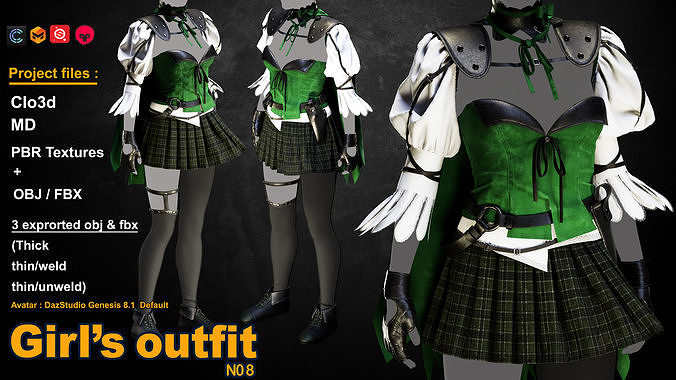 Girl outfit 3D model
