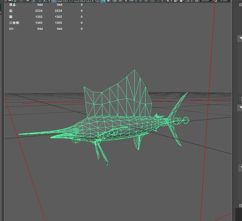 Sailfish Low-poly 3D model_2