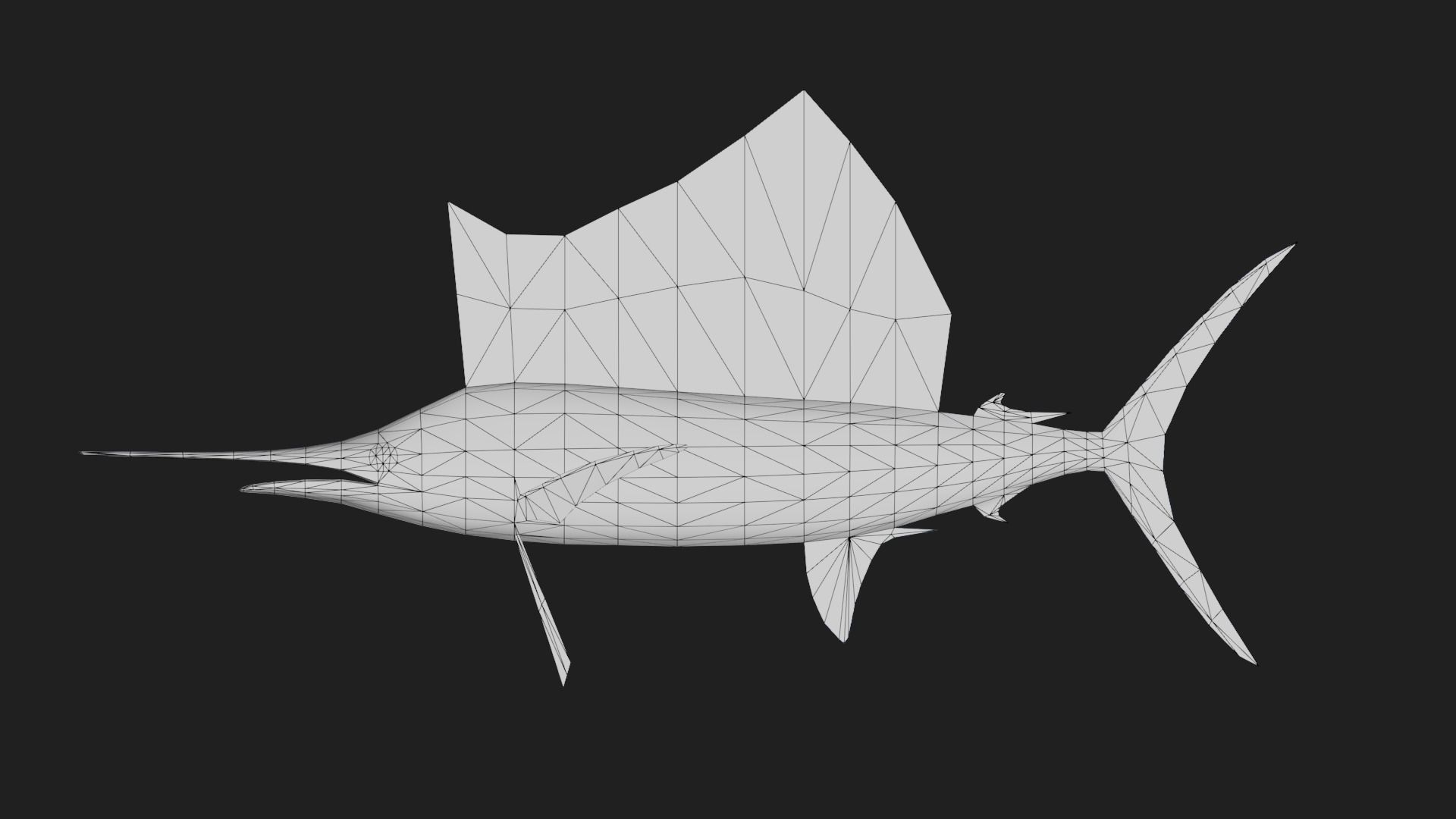 Sailfish Low-poly 3D model_1