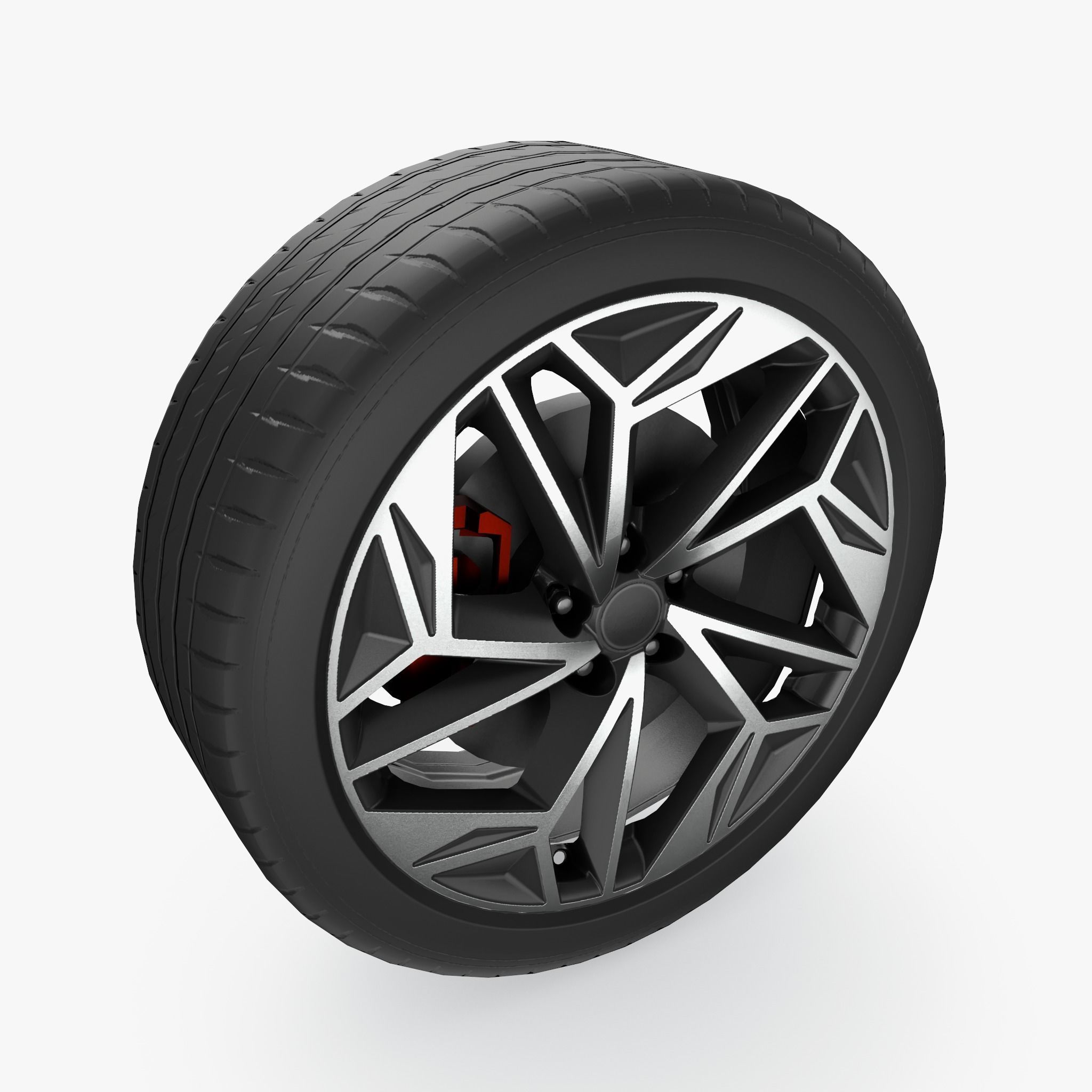 Car Wheel Game Ready Low-poly 3D model_12