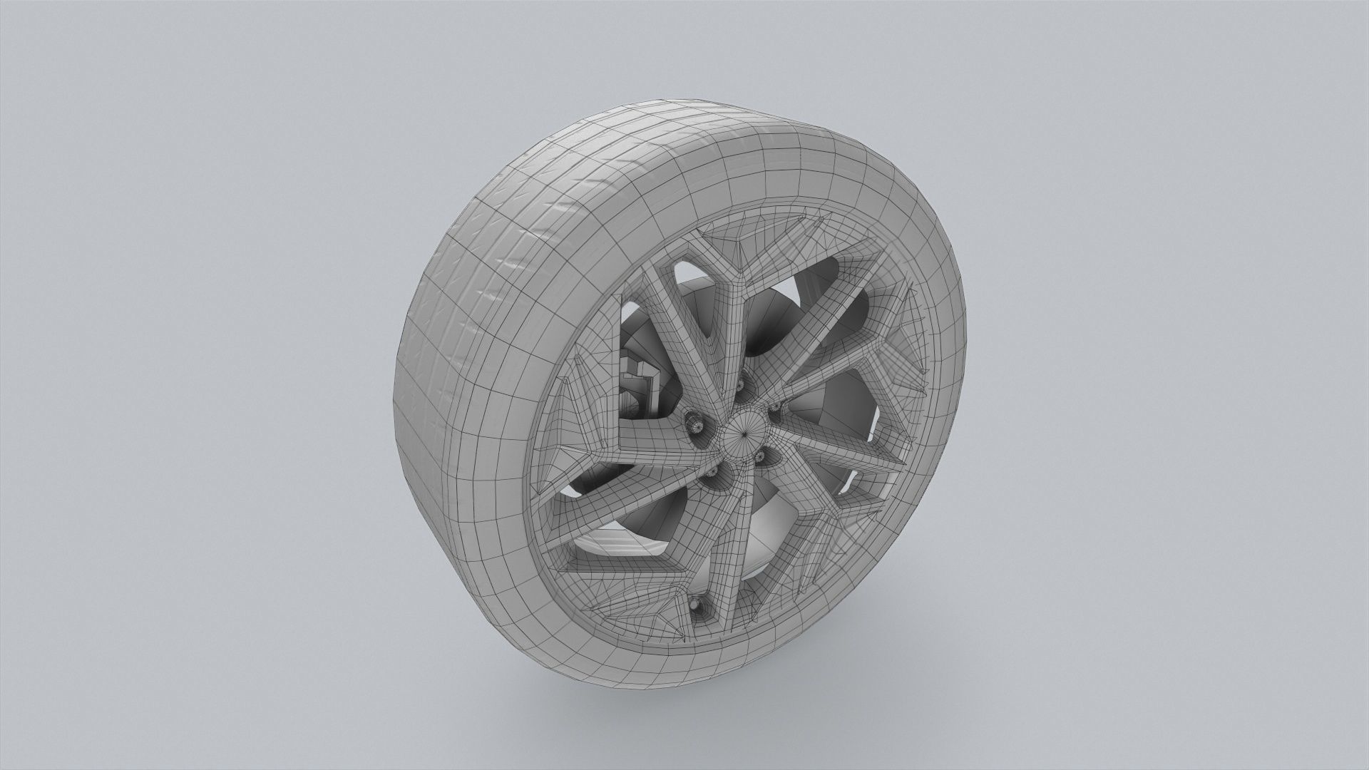 Car Wheel Game Ready Low-poly 3D model_4