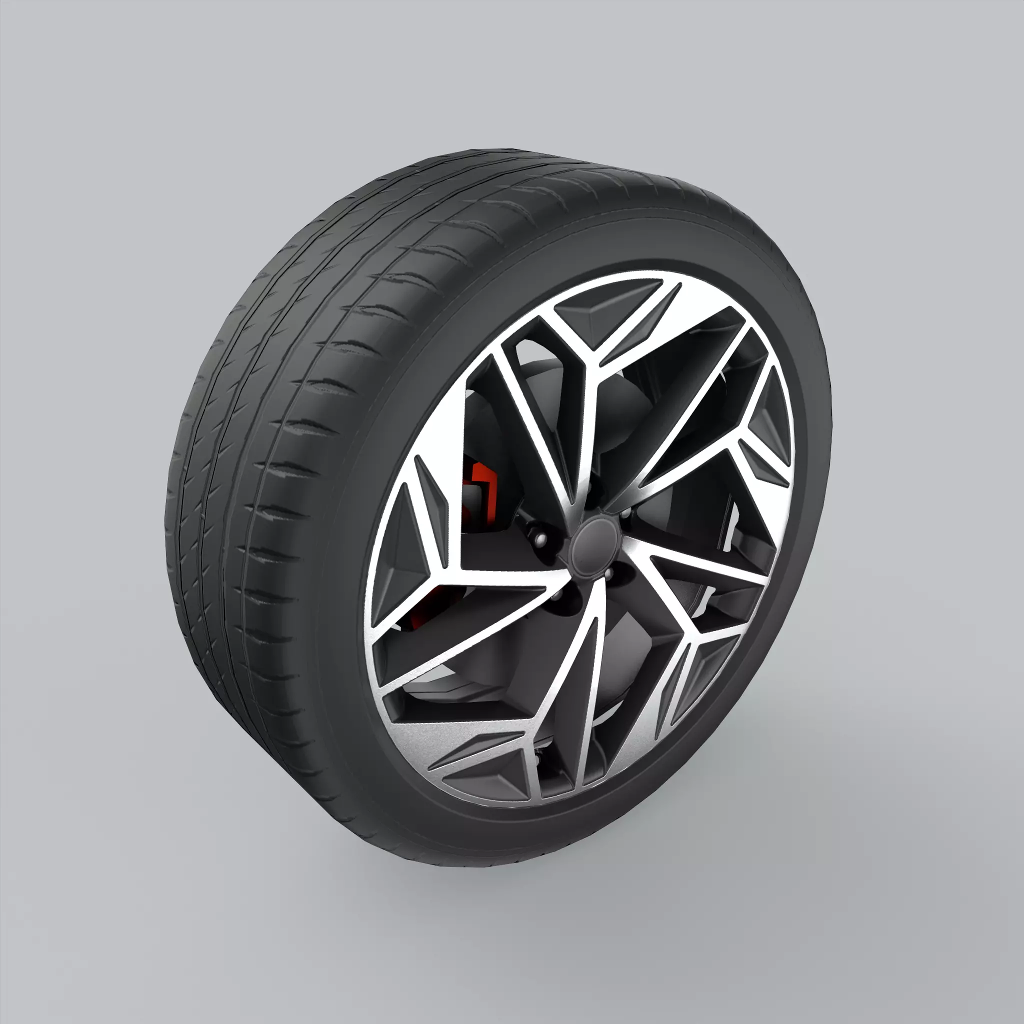Car Wheel Game Ready Low-poly 3D model_0