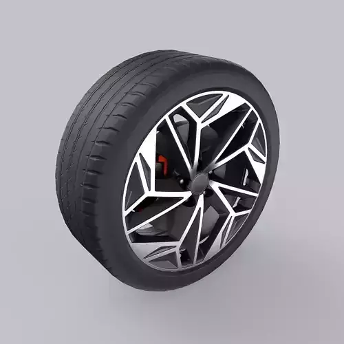 Car Wheel Game Ready Low-poly 3D model