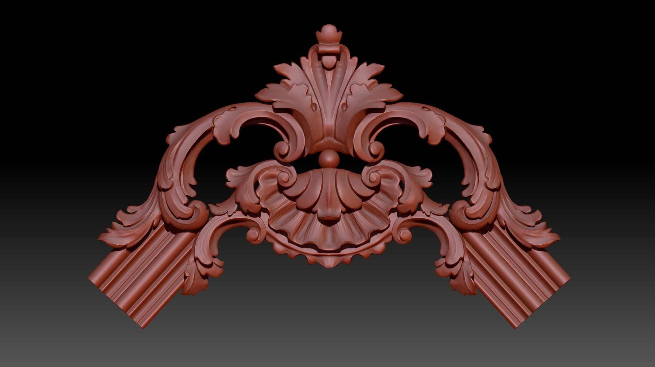Carved corner1 3D model_7