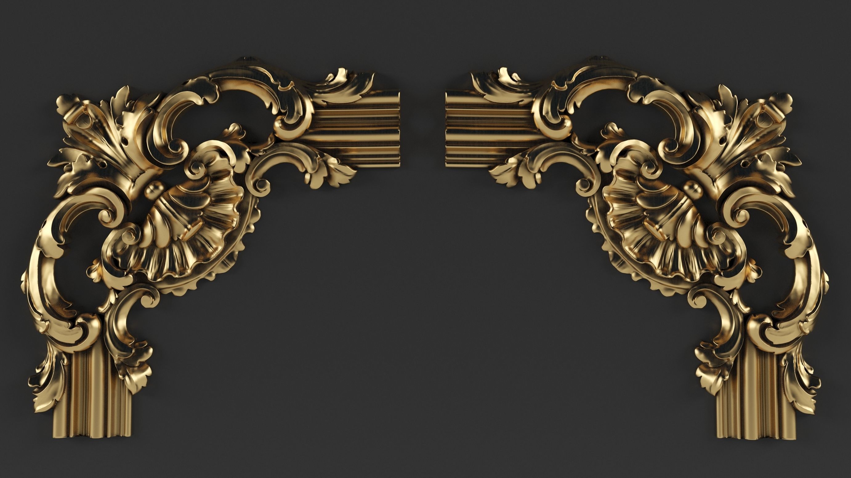 Carved corner1 3D model_4