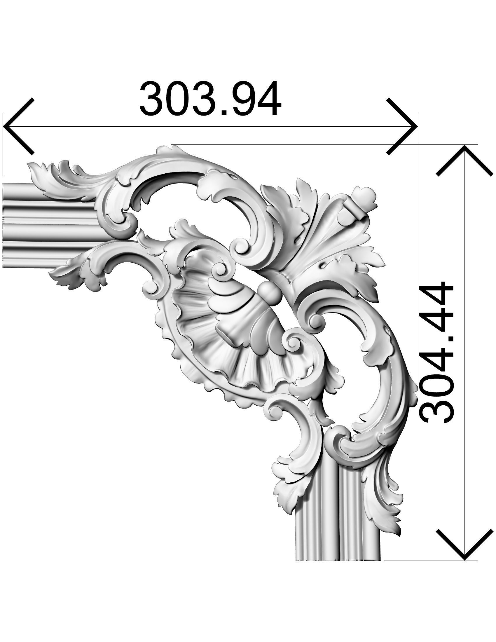 Carved corner1 3D model_5