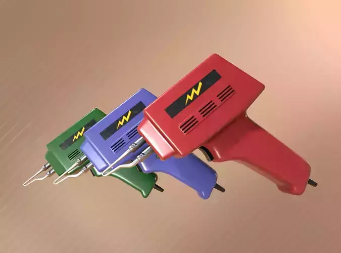 Soldering Gun Set Low-poly 3D model