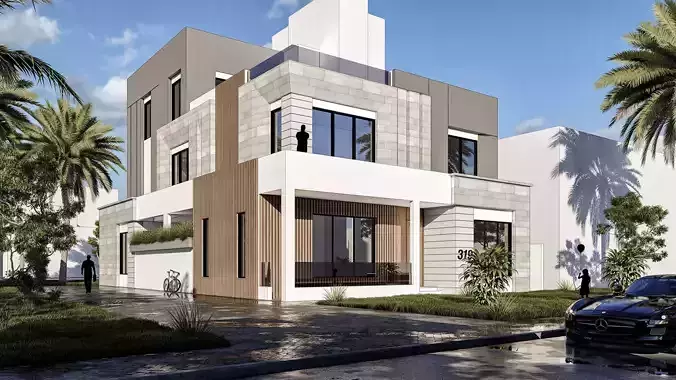 3d hose facade kuwait Low-poly 3D model