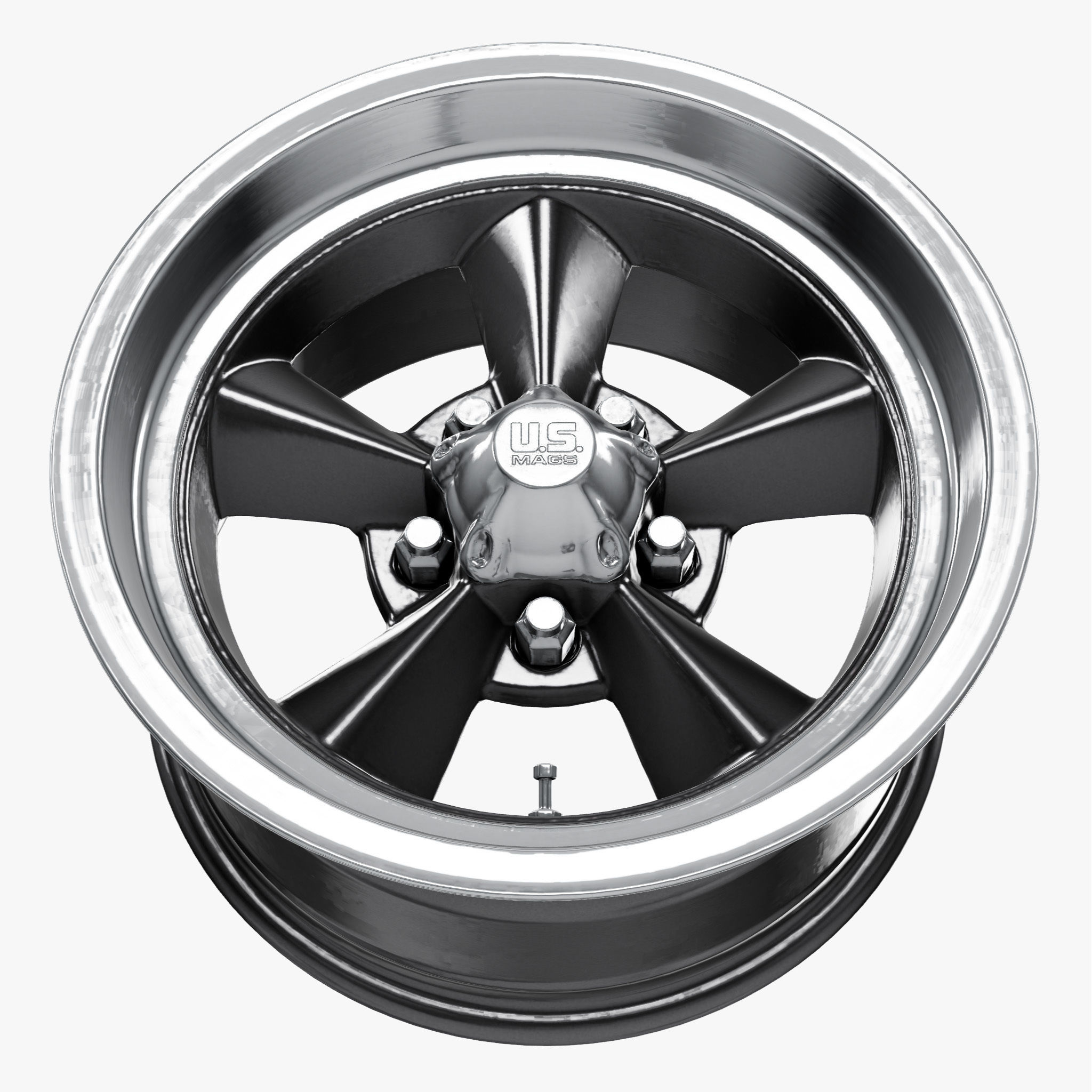 US Mags Standard Wheel Textured Gray 3D model_7