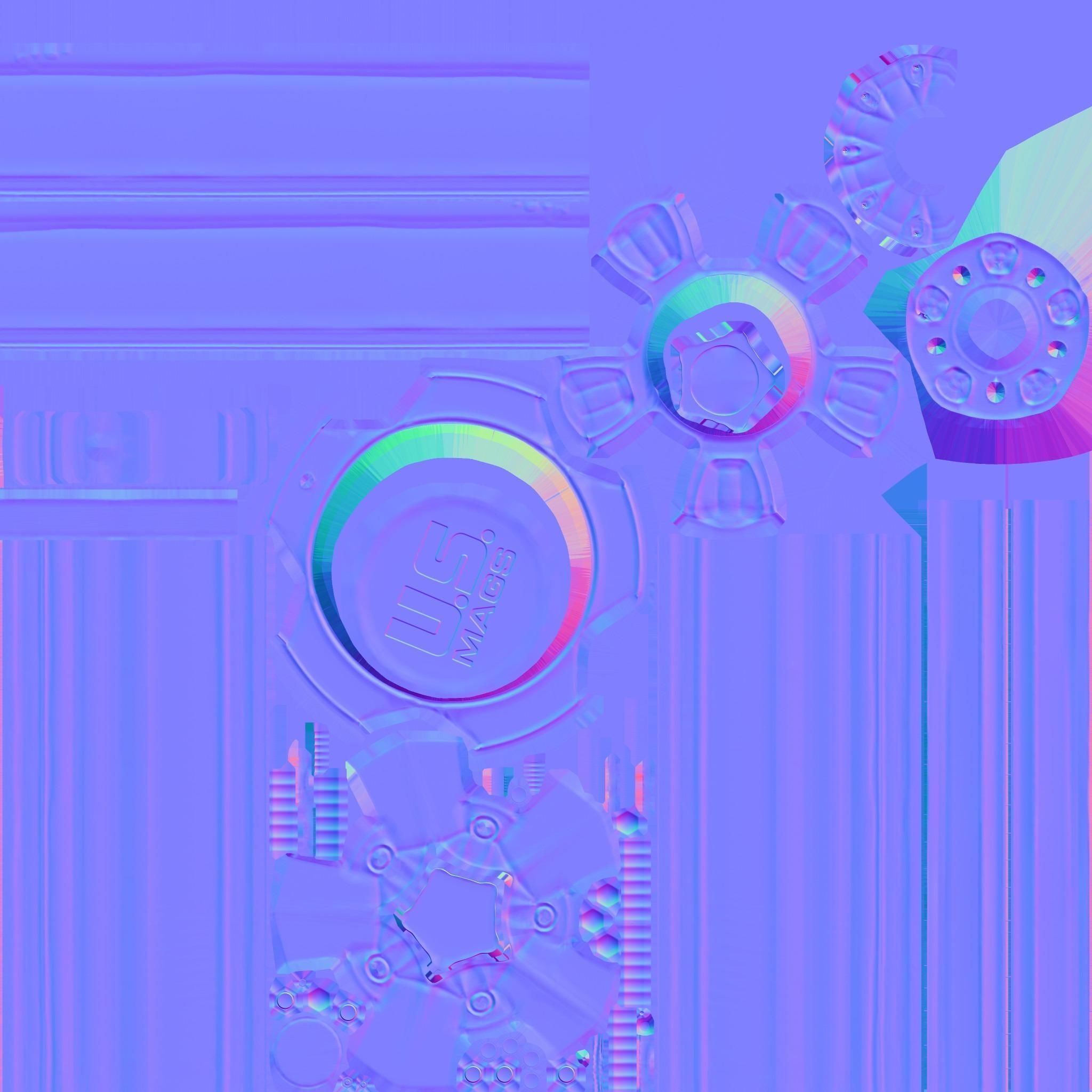 US Mags Standard Wheel Textured Gray 3D model_16