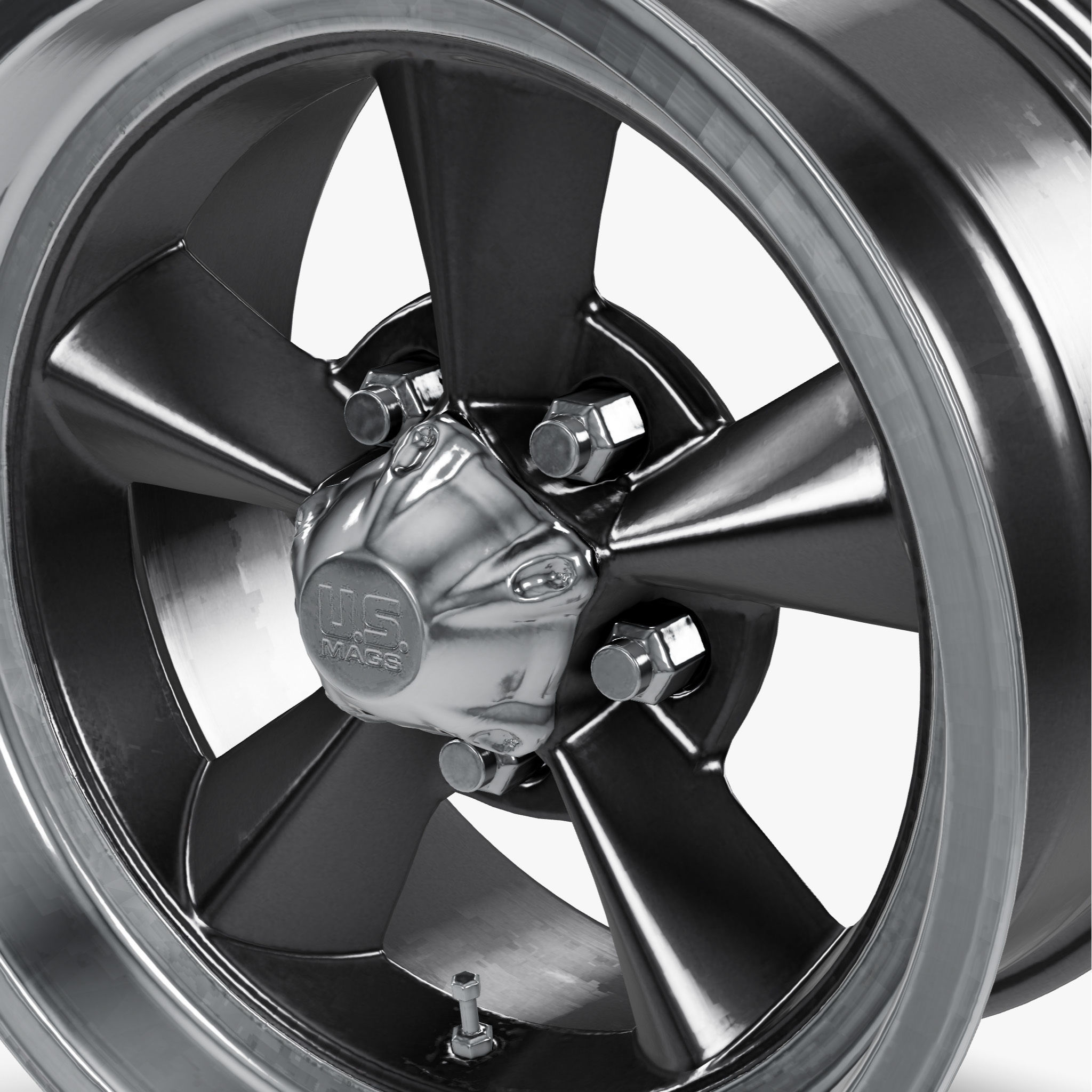 US Mags Standard Wheel Textured Gray 3D model_12