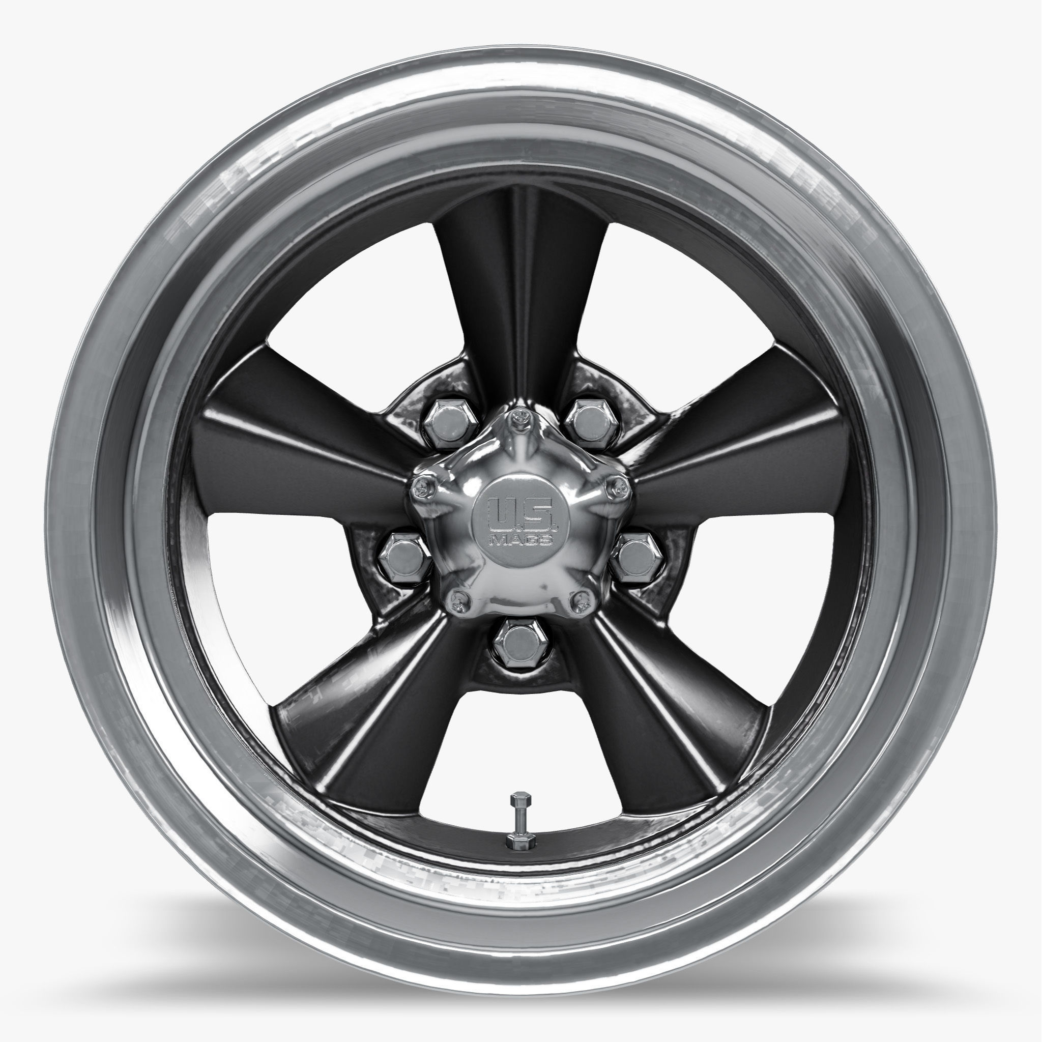US Mags Standard Wheel Textured Gray 3D model_3