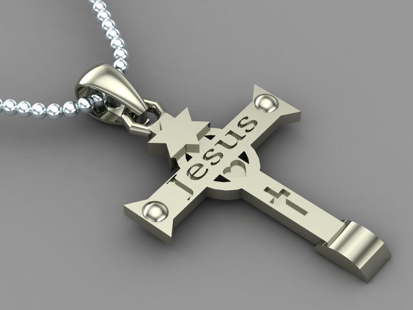 Cross Pendant Jesus Christ CP 56 3D model_1