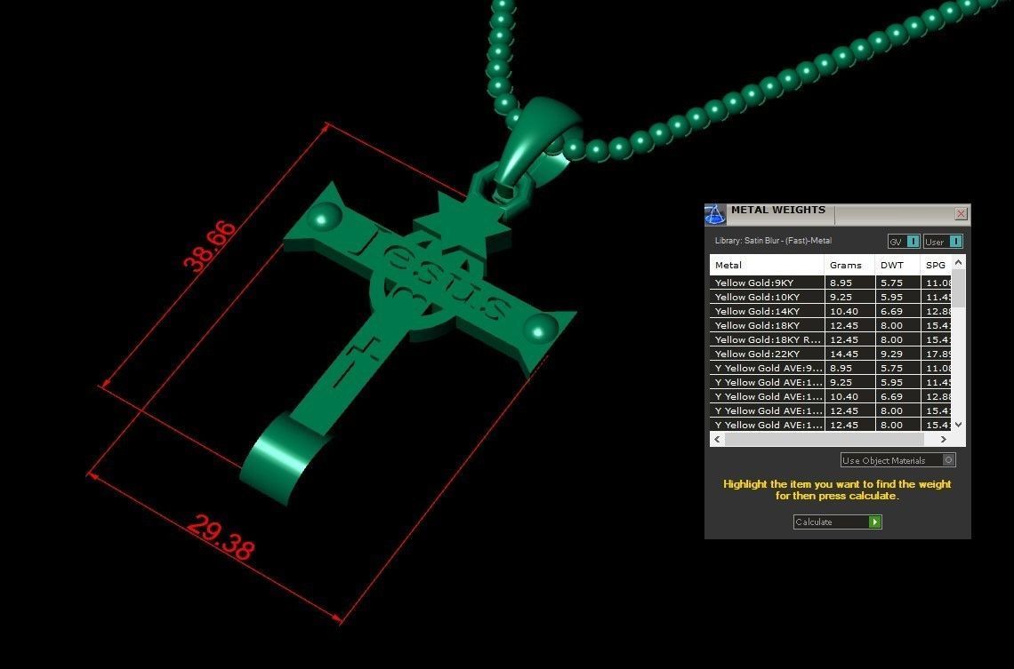 Cross Pendant Jesus Christ CP 56 3D model_4