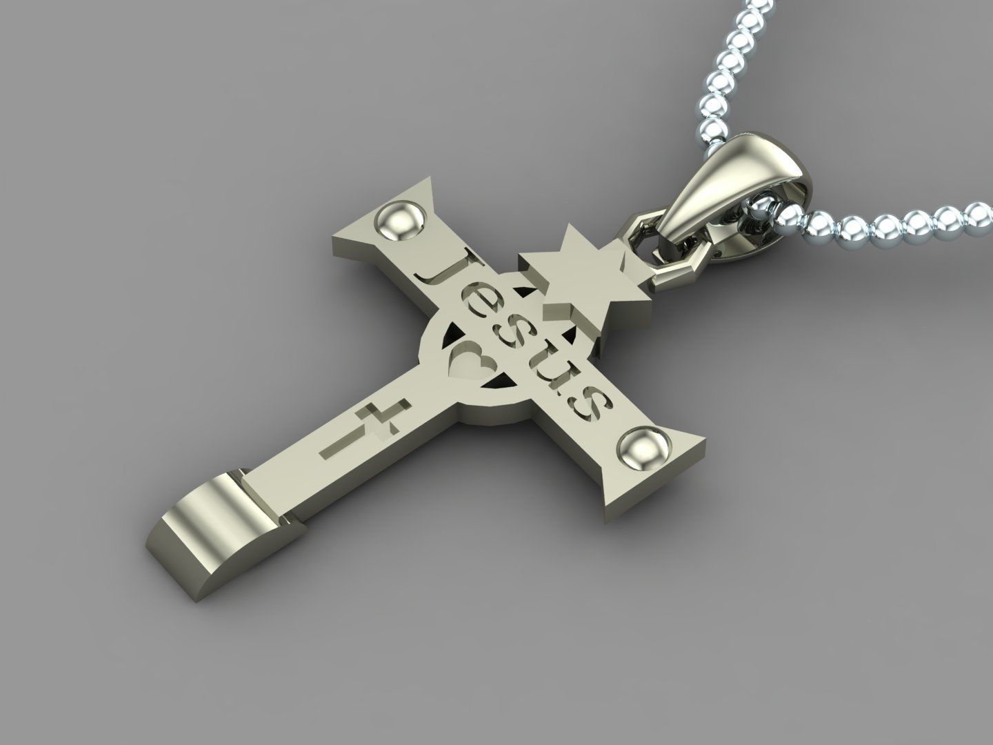Cross Pendant Jesus Christ CP 56 3D model_3